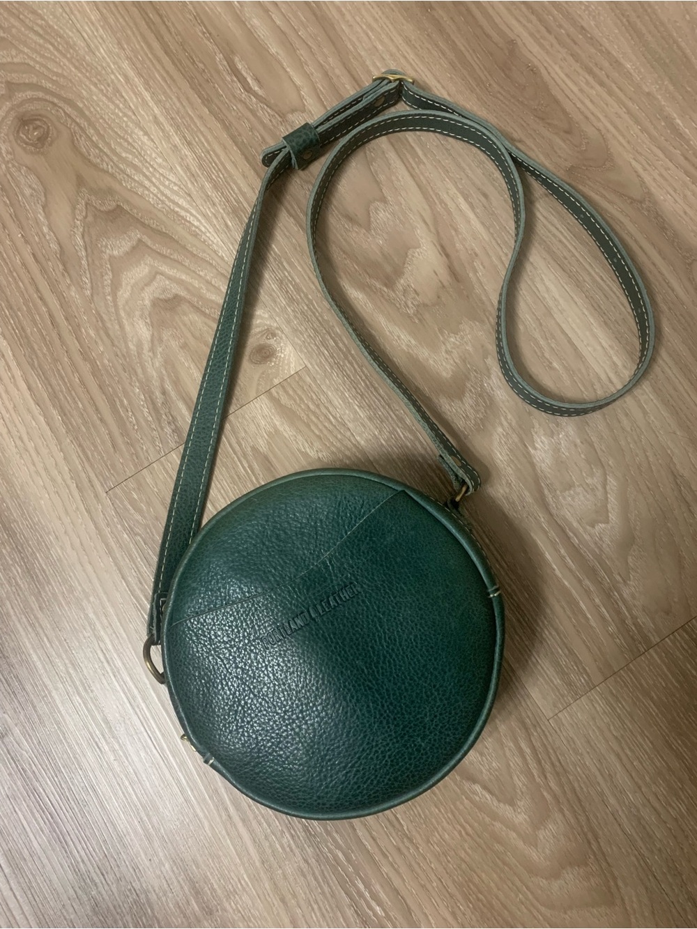 Portland Leather Small Circle Crossbody Bag in Lagoon